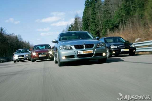 Тест Audi A4 2.0, Volvo S40 2.4, BMW 320i, Mercedes-Benz C230 Kompressor. Noblesse oblige — фото 56463