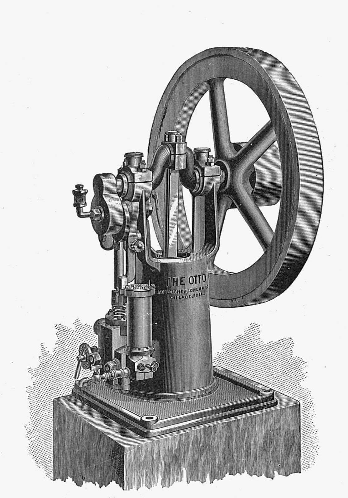 Первый рабочий двигатель с четырехтактным циклом, который сегодня используется почти на всех автомобилях, был построен немецким инженером Николаусом Отто. Потому четырехтактный цикл известен сегодня и как цикл Отто.
