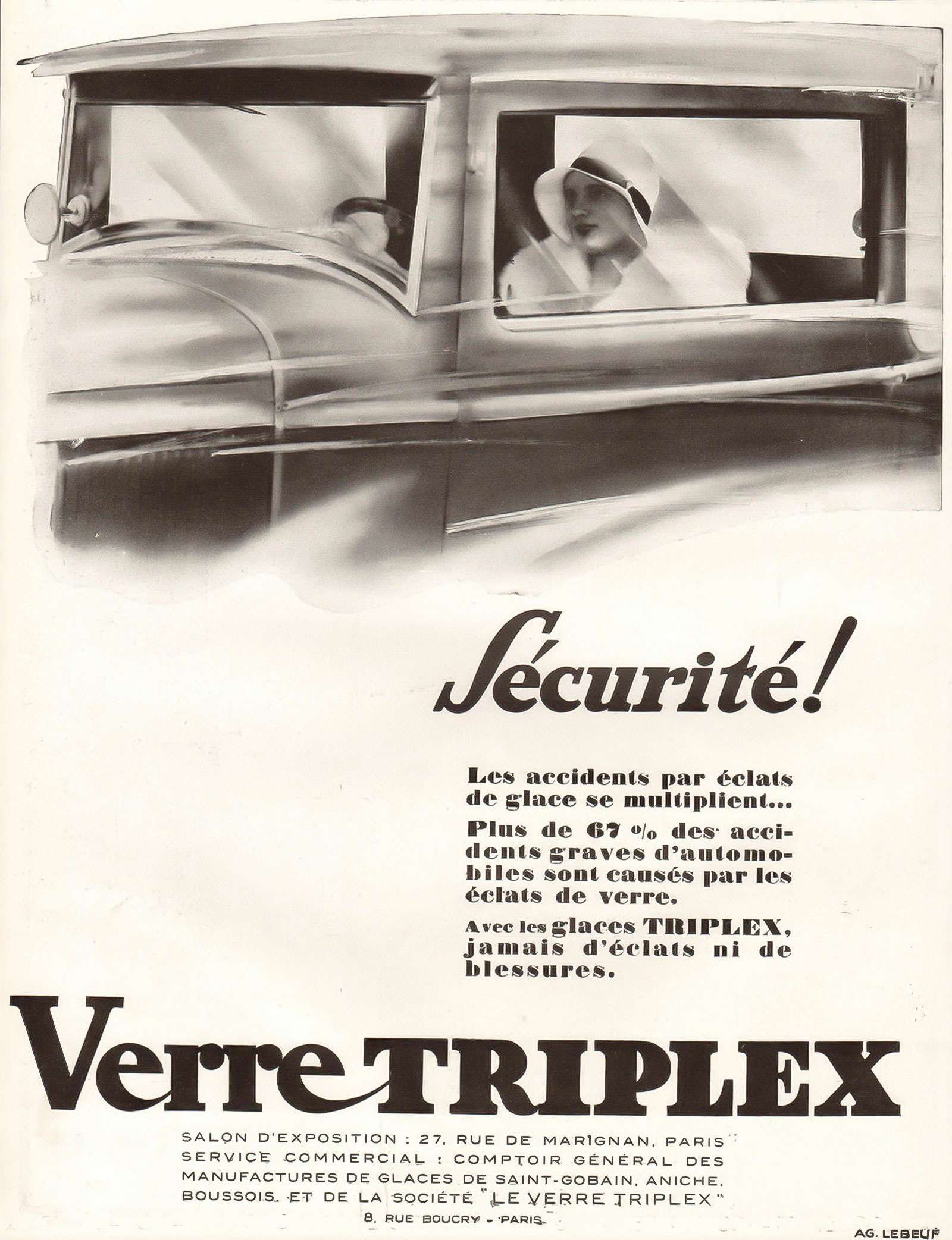 Реклама триплекса 1929 года