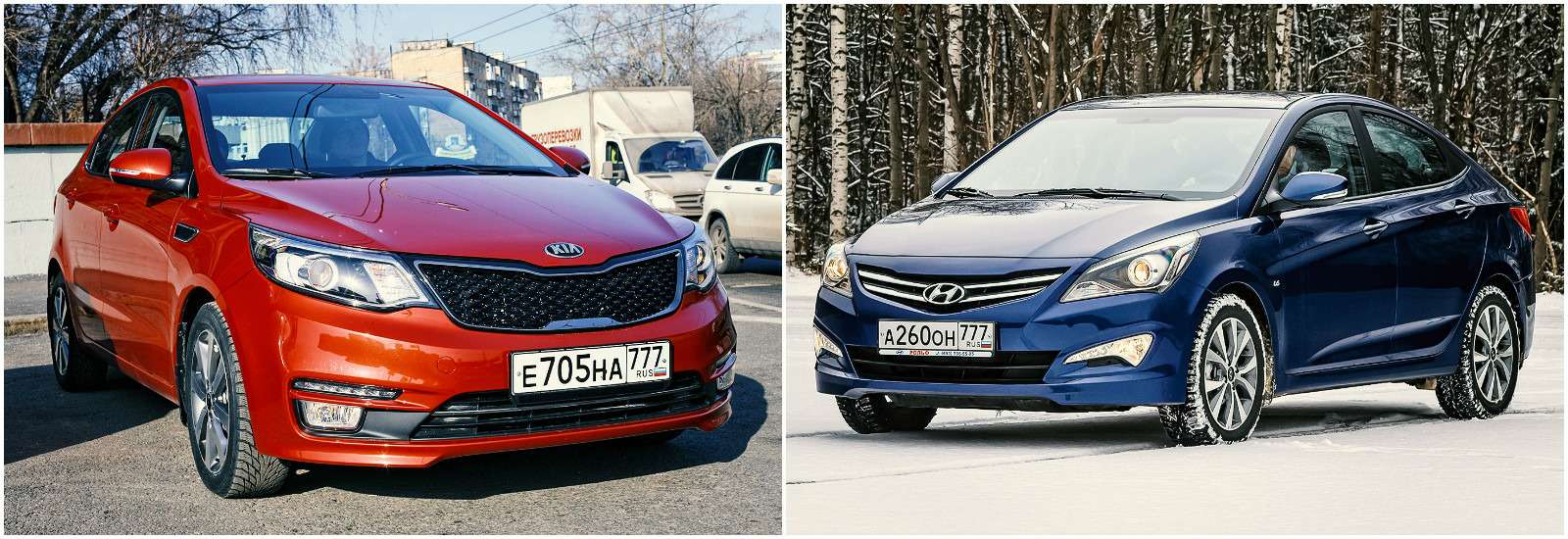 Kia Rio и Hyundai Solaris внешне разные, в остальном — близки. Kia если и дороже, то совсем ненамного.