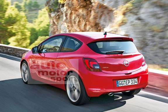 Next Opel Corsa rendering by Auto Motor und Sport side-rear view