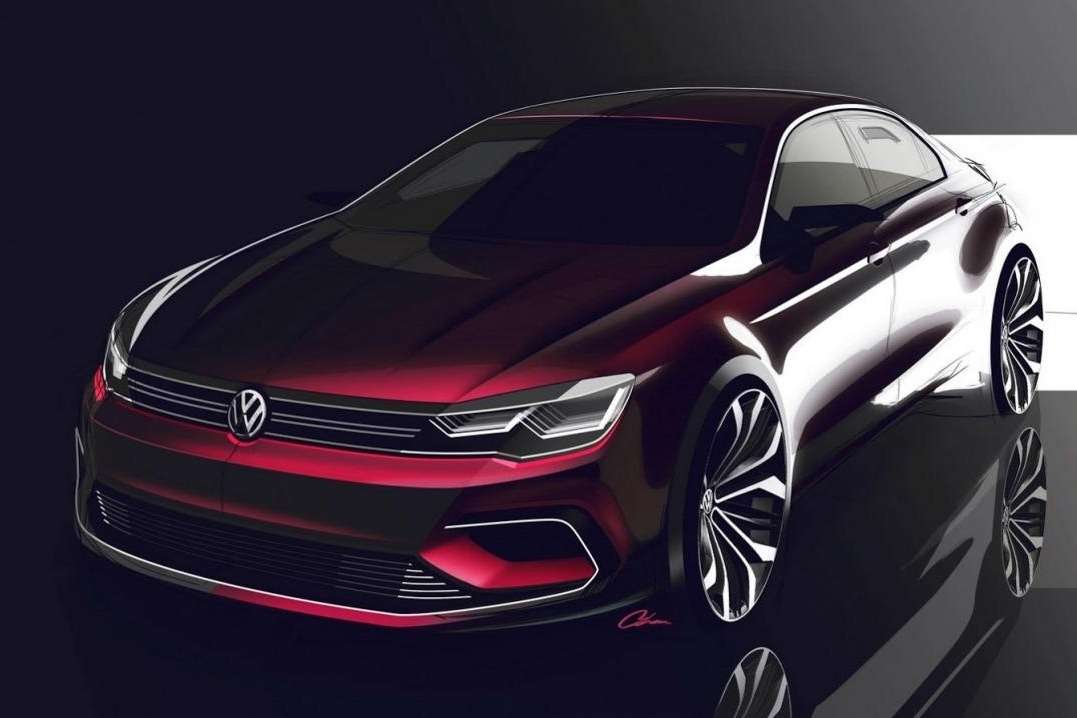 Скетч концепта Volkswagen New Midsize Coupe