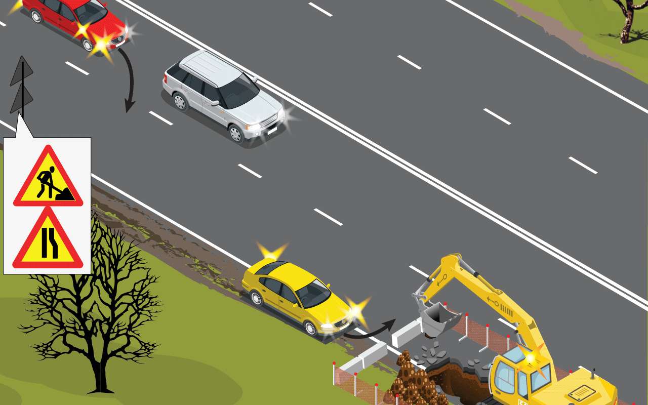 Ремонт на дороге: как избежать столкновения с нервным водителем