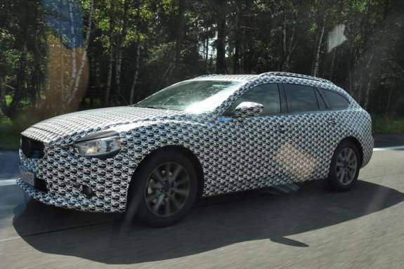 New Mazda6 station wagon test prototype side-front view