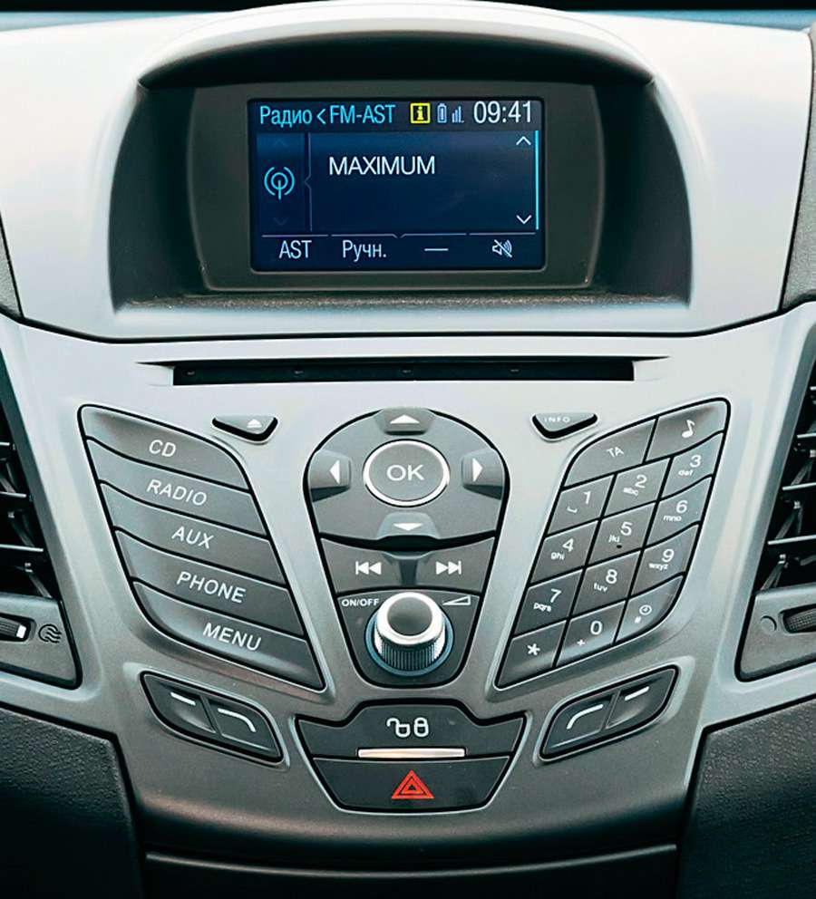 Ford традиционно предлагает три аудиосистемы на выбор – простую, продвинутую с телефоном (на фото) и топовую Sony