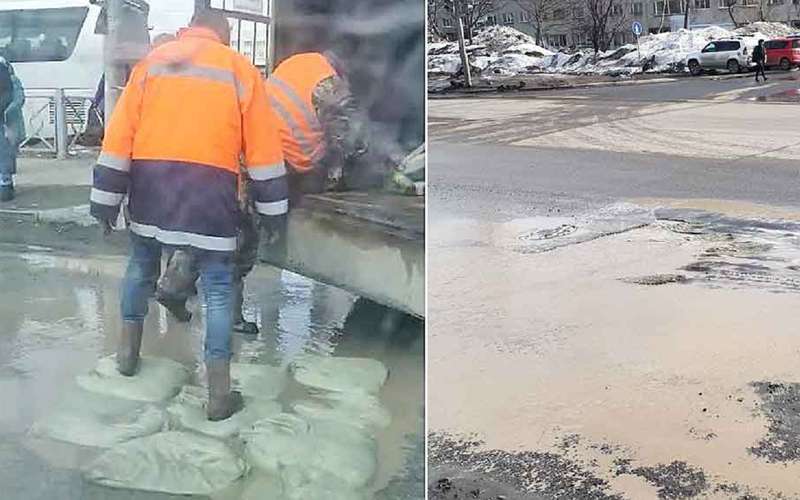 Убойный ремонт дорог: фанерой и мешками с песком