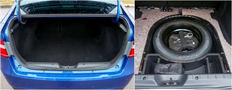 Багажник седана - вместительный (480 л). У комплектаций на «пятнадцатых» и «шестнадцатых» колесах под полом находится полноразмерная запаска.